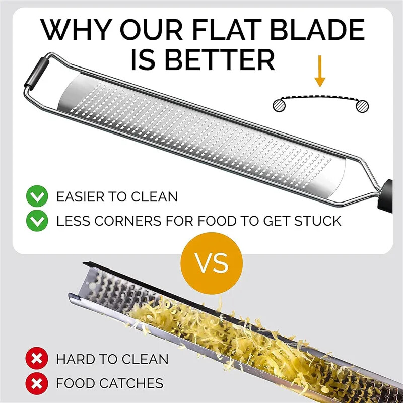 Răzătoare de lămâie și răzătoare pentru brânză din oțel inoxidabil - parmezan, lămâie, ciocolată, fructe, legume, răzătoare cu ghimbir