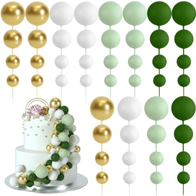48db Narancssárga tortadíszek Golyók Tortafedő Születésnapi Party Esküvői Torta díszítéshez (narancs, sárga, sárgabarack, khaki)