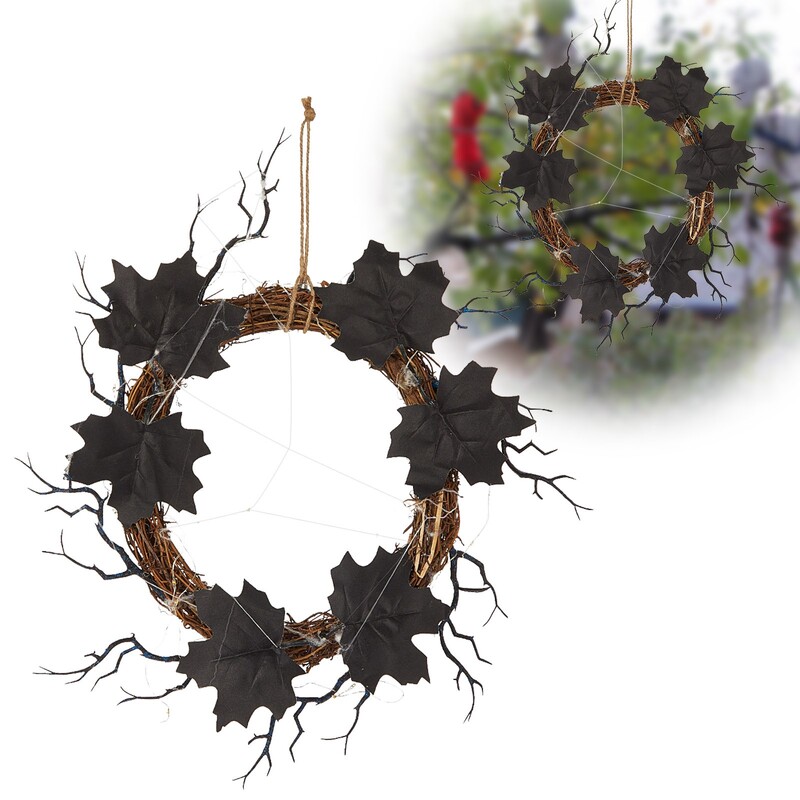 Virágkoszorú Halloween Party koszorú a bejárati udvaron beltéri és kültéri dekorációkhoz