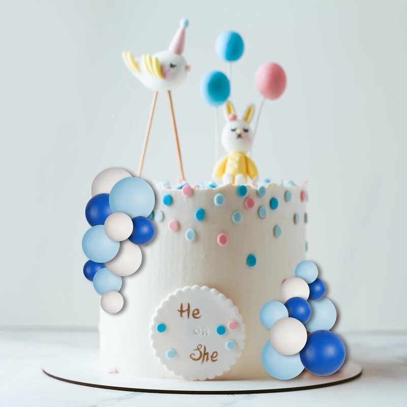 30 db golyós torta dekoráció születésnapi parti esküvői dekoráció torta tetejére kék fehér sötétkék léggömbökkel fesztiválokra