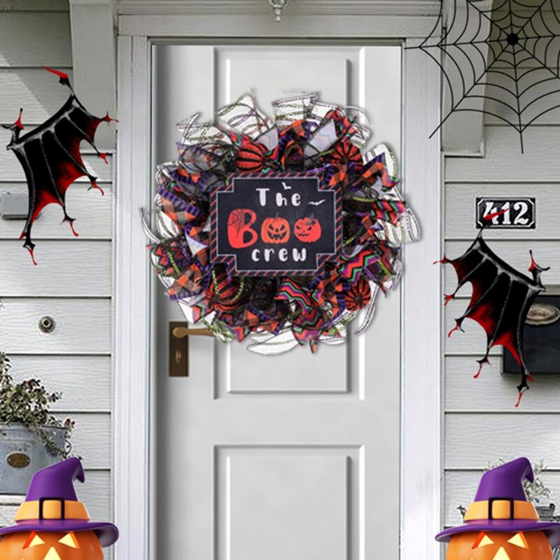Spooky Helovīna vītne iekštelpās āra Helovīna vītne Helovīna vainags durvju logu dekors spoku mājas ballītei Spooky