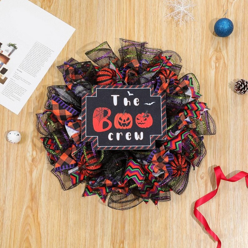 Spooky Helovīna vītne iekštelpās āra Helovīna vītne Helovīna vainags durvju logu dekors spoku mājas ballītei Spooky