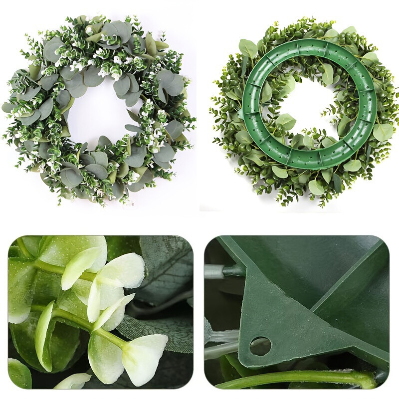 Eukaliptusz levél koszorú kreatív mesterséges füzér függő medálok esküvői dekoráció otthon kültéri bejárati ajtó ablak dekoráció