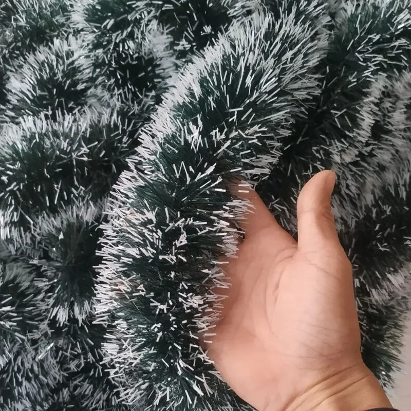 Ziemassvētki Zaļās spieķa lentes Garland DIY Ziemassvētku koku rotājumi Zaļās spieķa lentes Vainags Piekārts Piekarināms Mājas ballītes noformējums