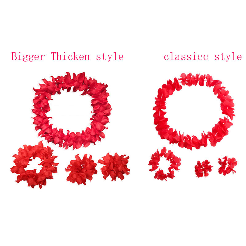 Hawaii műszövet virágkoszorú nyaklánc fejbevaló karszalag karácsonyi újévi fesztivál esküvői parti dekoráció füzér