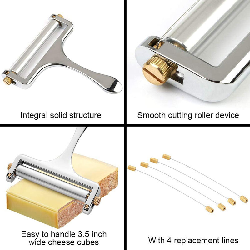 Sajtszeletelők Állítható vastagságú nehéz sajtvágók vezetékekkel lágy félkemény sajtvajhoz 1-4 vágóhuzal mellékelve