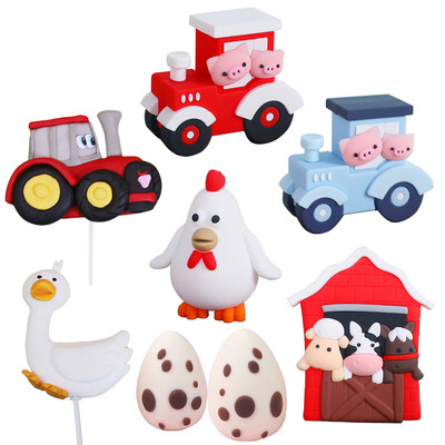 Διακόσμηση τούρτας με ζώα Farm Animal Birthday Cake Topper Cow Cake Topper for Farm Animal Baby Shower Birthday Party Supplies