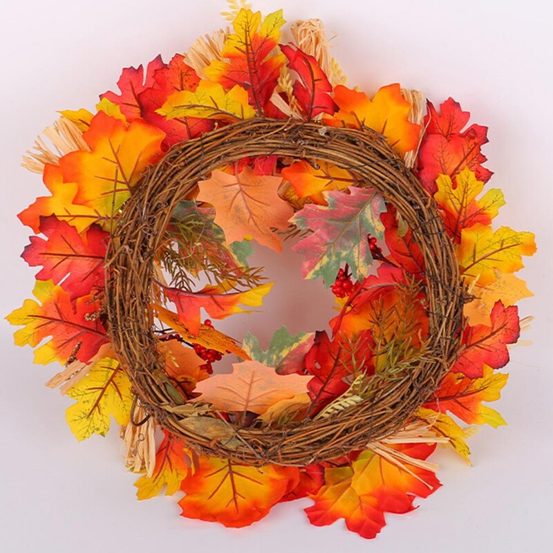 Tartós hálaadási dekoráció őszi stílusú koszorú őszi betakarítási koszorúkészlet bejárati ajtóhoz otthoni fali dekorációhoz parasztházhoz