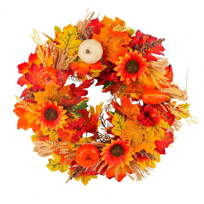 Tartós hálaadási dekoráció őszi stílusú koszorú őszi betakarítási koszorúkészlet bejárati ajtóhoz otthoni fali dekorációhoz parasztházhoz