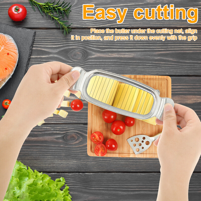 Tăiător de unt Tăiător de brânză din oțel inoxidabil Tăiător de alimente multifuncțional Instrument de tăiat unt de mână Dispozitiv de tăiat unt portabil