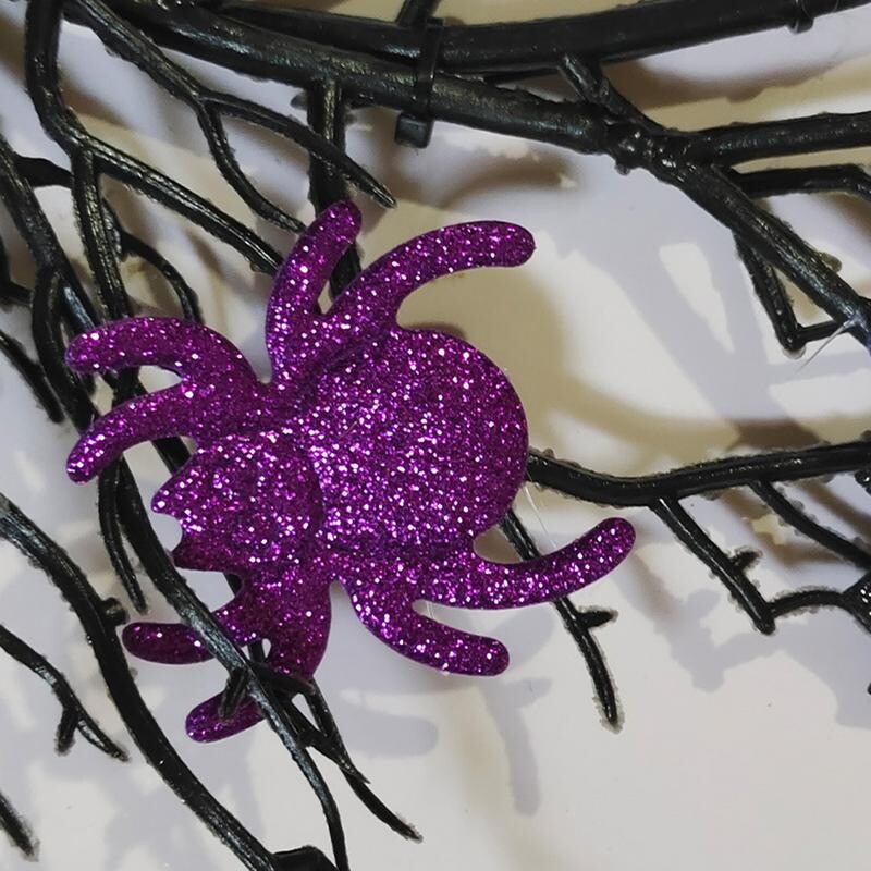 Halloweeni pókkoszorú Kísérteties denevérpók Halloween ág koszorú hátborzongató kézzel készített pókkoszorú kültéri otthonra