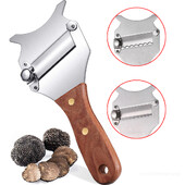 Tăiător de trufe reglabil din oțel inoxidabil Răzătoare profesională pentru trufe Mașină de ras brânza cu mâner din lemn de trandafir Ustensile de bucătărie