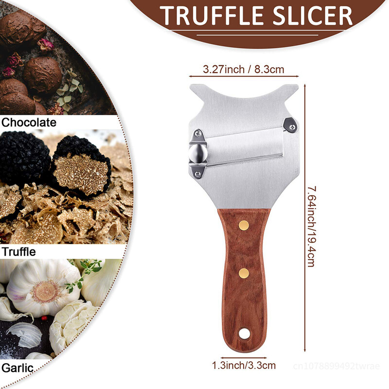 Tăiător de trufe reglabil din oțel inoxidabil Răzătoare profesională pentru trufe Mașină de ras brânza cu mâner din lemn de trandafir Ustensile de bucătărie