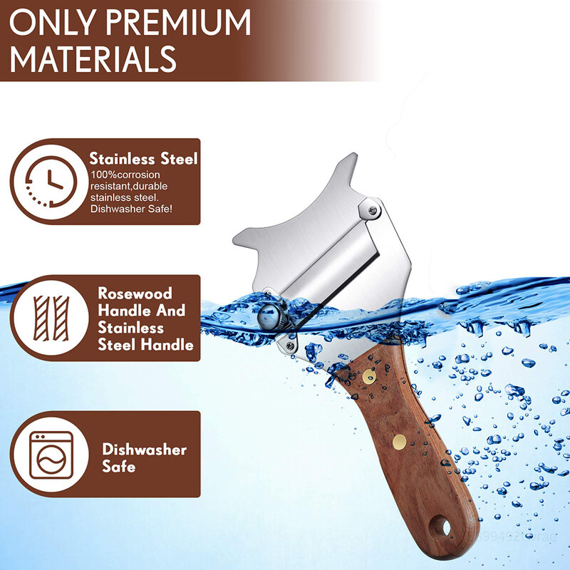 Tăiător de trufe reglabil din oțel inoxidabil Răzătoare profesională pentru trufe Mașină de ras brânza cu mâner din lemn de trandafir Ustensile de bucătărie