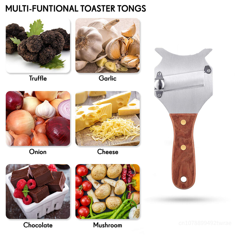 Tăiător de trufe reglabil din oțel inoxidabil Răzătoare profesională pentru trufe Mașină de ras brânza cu mâner din lemn de trandafir Ustensile de bucătărie