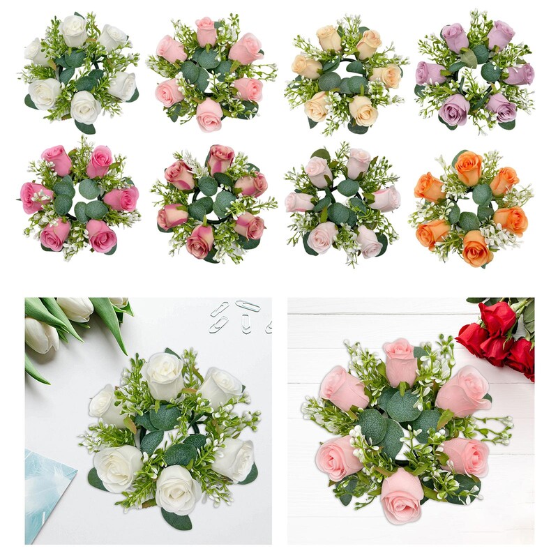 Gyertyagyűrű mesterséges koszorú füzér Kis Boho koszorú oszlopos gyertyatartó otthoni asztalhoz Esküvői középpontok Hálaadás