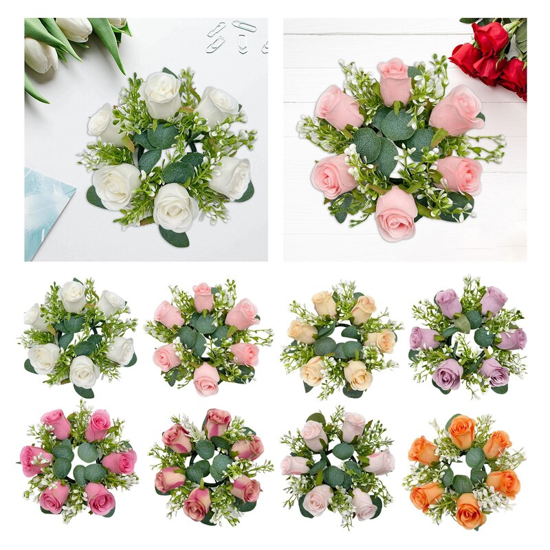 Gyertyagyűrű mesterséges koszorú füzér Kis Boho koszorú oszlopos gyertyatartó otthoni asztalhoz Esküvői középpontok Hálaadás