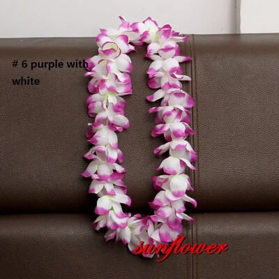 Κολιέ Χαβάης με λουλούδια Leis Artificial Garland Hawaii Beach Party Διακόσμηση Φανταχτερό φόρεμα Luau Wedding Cosplay γενεθλίων
