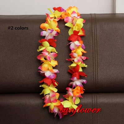 Κολιέ Χαβάης με λουλούδια Leis Artificial Garland Hawaii Beach Party Διακόσμηση Φανταχτερό φόρεμα Luau Wedding Cosplay γενεθλίων