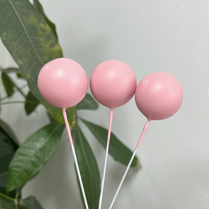 1 szett Pink Balls tortadíszek 2-4 cm arany Boho Skin Baby Pink tortafeltétek születésnapi esküvői babaváró party torta kellékek