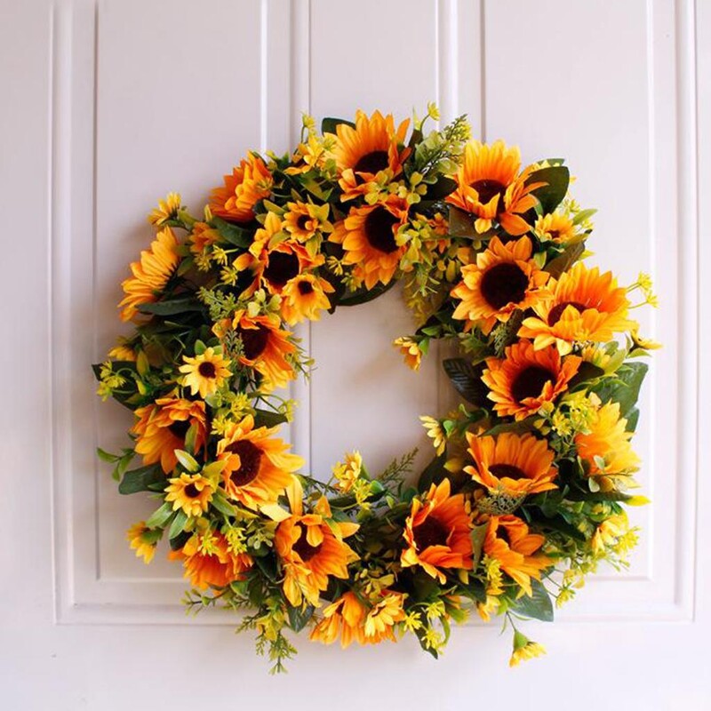16"-os mesterséges koszorú elülső kültéri ablakfal dekorációhoz