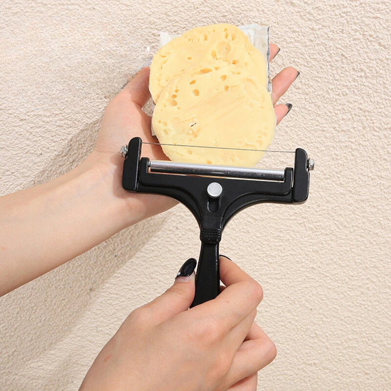 Tăiător de brânză cu sârmă Tăiător de brânză reglabil Tăiător de unt de brânză din oțel inoxidabil de rezistență pentru brânzeturi moi și semi-tare