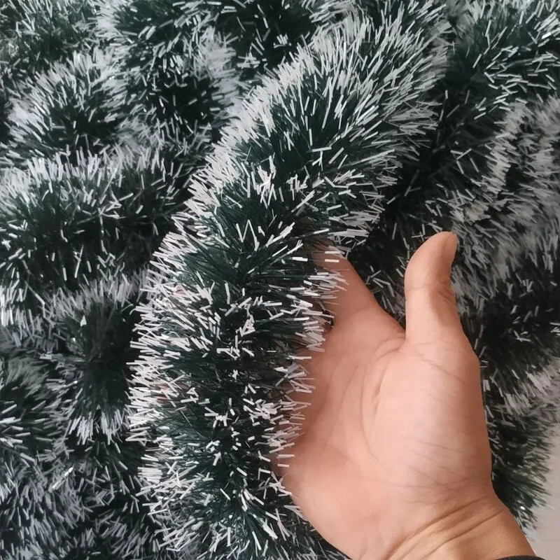 Karácsonyi zöld vessző szalagok füzér barkácsolás karácsonyfa díszek zöld vessző szalagok koszorú függő függő Otthoni parti dekoráció