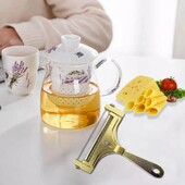 Tăiător de brânză cu sârmă și rolă din oțel inoxidabil Tăiător manual de bucătărie reglabil Răzătoare de unt de brânză Tăiător de grosime Che W9L5