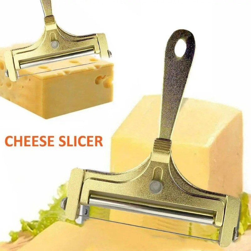 Tăiător de brânză cu sârmă și rolă din oțel inoxidabil Tăiător manual de bucătărie reglabil Răzătoare de unt de brânză Tăiător de grosime Che W9L5
