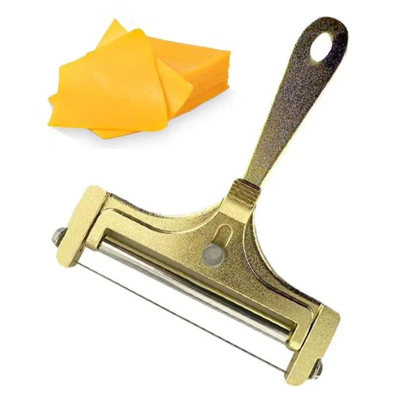 Tăiător de brânză cu sârmă și rolă din oțel inoxidabil Tăiător manual de bucătărie reglabil Răzătoare de unt de brânză Tăiător de grosime Che W9L5