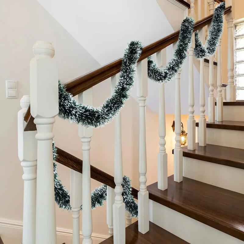 20/2M karácsonyi dekorációs szalagok füzér karácsonyfára függő függő díszek Zöld nád talmi koszorú újévi bulihoz otthoni dekorációhoz