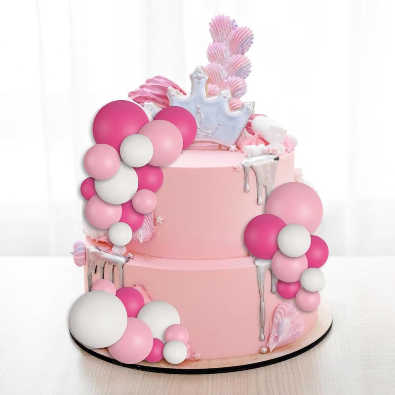 30 db DIY torta betét golyós torta csákány Cupcake topper születésnapi buli esküvői dekorációs kellékei (rózsaszín fehér sötét rózsaszín)