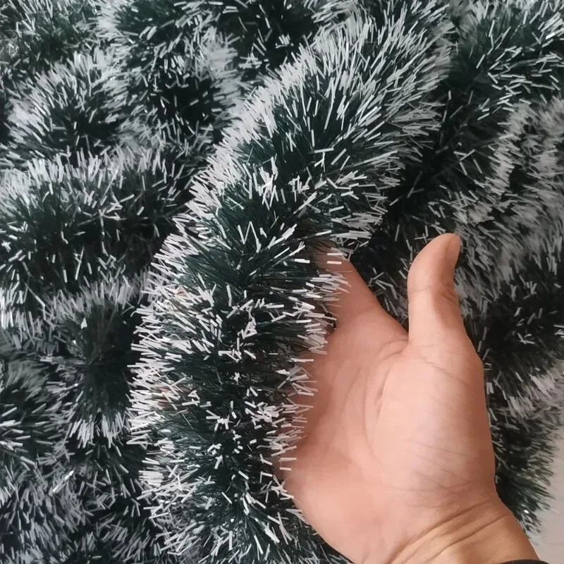 2/20M karácsonyi zöld szalag füzér DIY karácsonyfa fólia húzó virág szalagok esküvői buli Otthoni akasztó dekoráció függő kellék