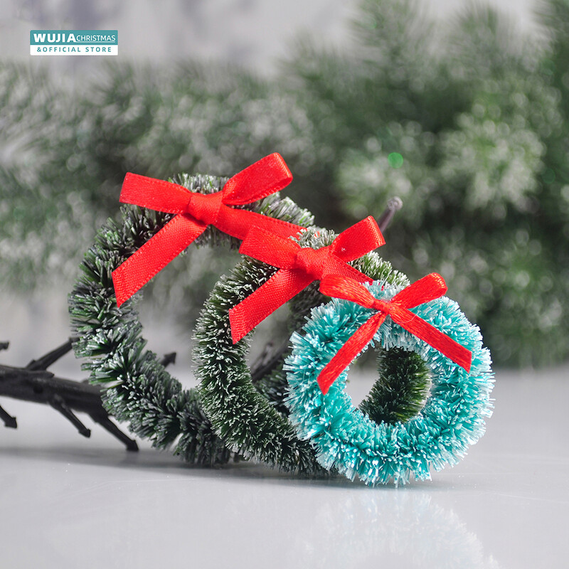 12db Karácsonyi Koszorú Mini Ajtó Füzér Tündérkerti Rattan falra akasztható karácsonyfa medál barkácsolás babaház mikro lakberendezéshez