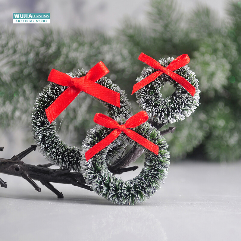 12db Karácsonyi Koszorú Mini Ajtó Füzér Tündérkerti Rattan falra akasztható karácsonyfa medál barkácsolás babaház mikro lakberendezéshez