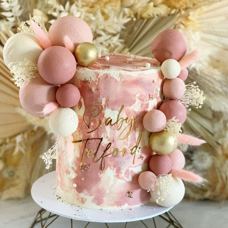 20 db Golyós tortafeltét fém ezüst arany 2-4 cm, különböző méretű színes golyós tortafeltétek Britthday esküvői karácsonyi dekorációhoz