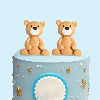 38 τμχ Bear Cute Mini Διακοσμήσεις για τούρτα αρκουδάκι με φιγούρες αρκούδας Μπάλες Stars Clouds Cake Toppers for Bear Theme Party Supply