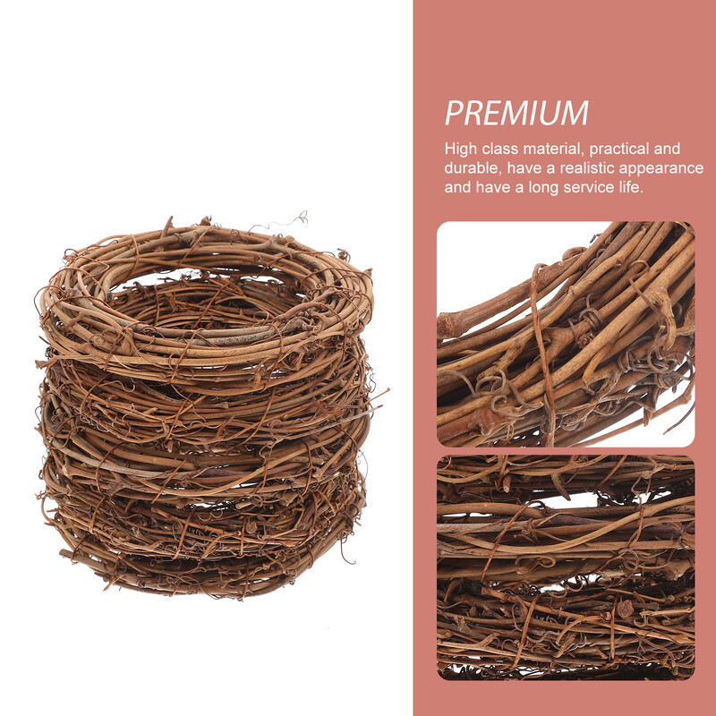 5db Rattan Girland Karácsonyi Őszi kültéri dekoráció Barkács karika Halloween Koszorú Karácsonyi Műkoszorú Fonott Party Girlands