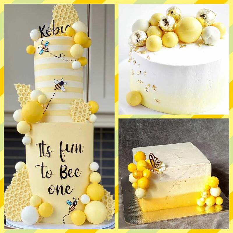 32db arany sárga tortadísz arany hab golyók barkácsbetét tortadísz babaváró születésnapi buli tortadísz