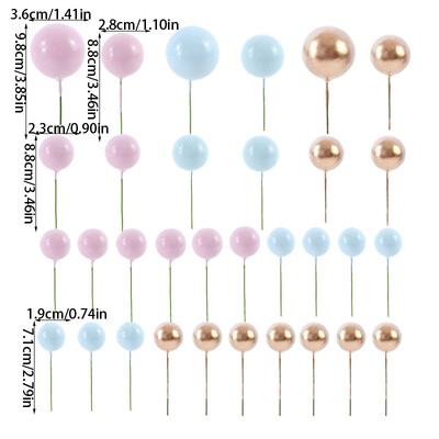 32 τεμ. Ροζ χρυσή μπάλα για τούρτες Mini balloon Cupcake Topper για πάρτι γενεθλίων γάμου Επιλογές κέικ διακόσμησης Εργαλεία ψησίματος Δώρο