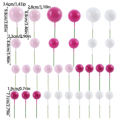 32 τεμ. Ροζ χρυσή μπάλα για τούρτες Mini balloon Cupcake Topper για πάρτι γενεθλίων γάμου Επιλογές κέικ διακόσμησης Εργαλεία ψησίματος Δώρο