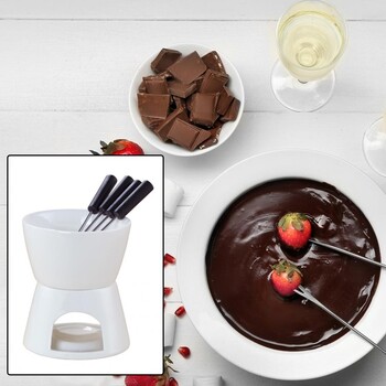 Sauce Fondue Elegant Ceramic Fondue Butter Sert για σοκολατένιο τυρί καραμέλα υψηλής θερμοκρασίας για ακόμη και για βουτιά