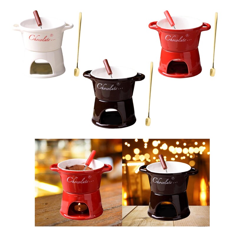 Cana Fondue Oala de topire a untului Topitor de ciocolata Incalzitor de unt Incalzitor de unt Incalzitor de unt 300 ml pentru petrecere Acasa Nunta Zi de nastere Aniversare
