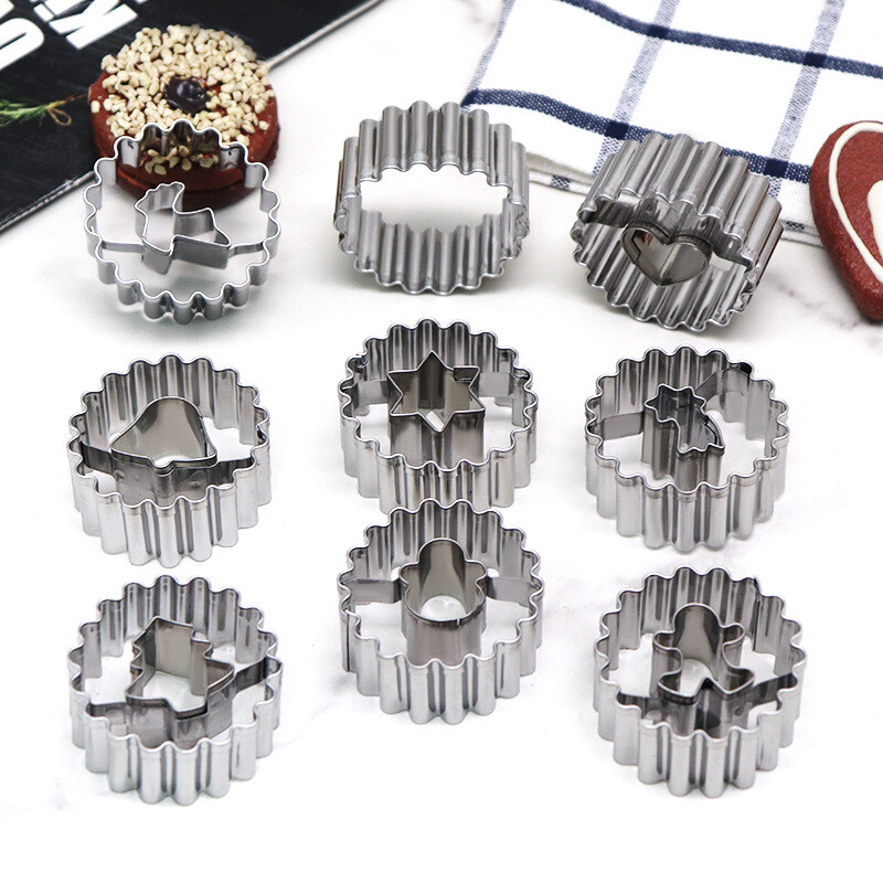 9 részes karácsonyi torta süteményvágó készlet rozsdamentes acél sütőeszközök konyhai barkácsolás lekváros süteményvágók