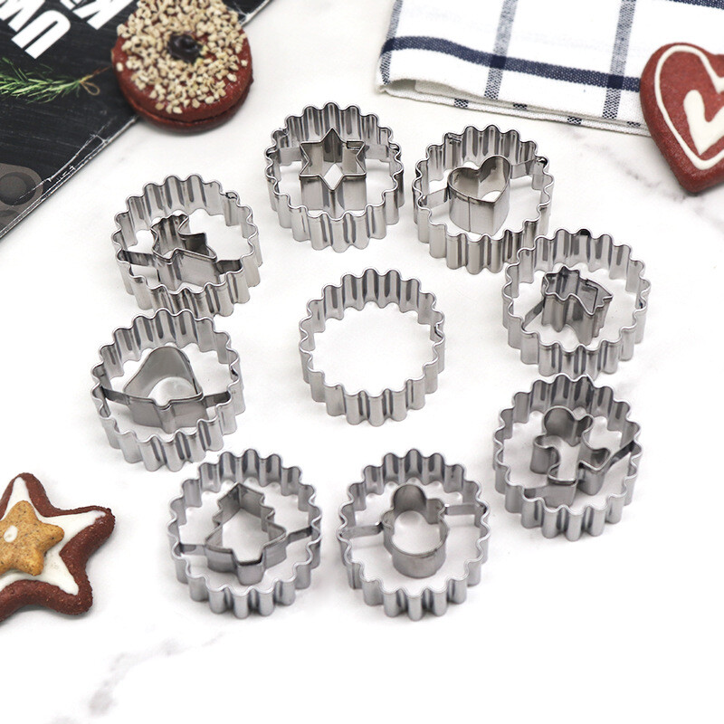 9 részes karácsonyi torta süteményvágó készlet rozsdamentes acél sütőeszközök konyhai barkácsolás lekváros süteményvágók