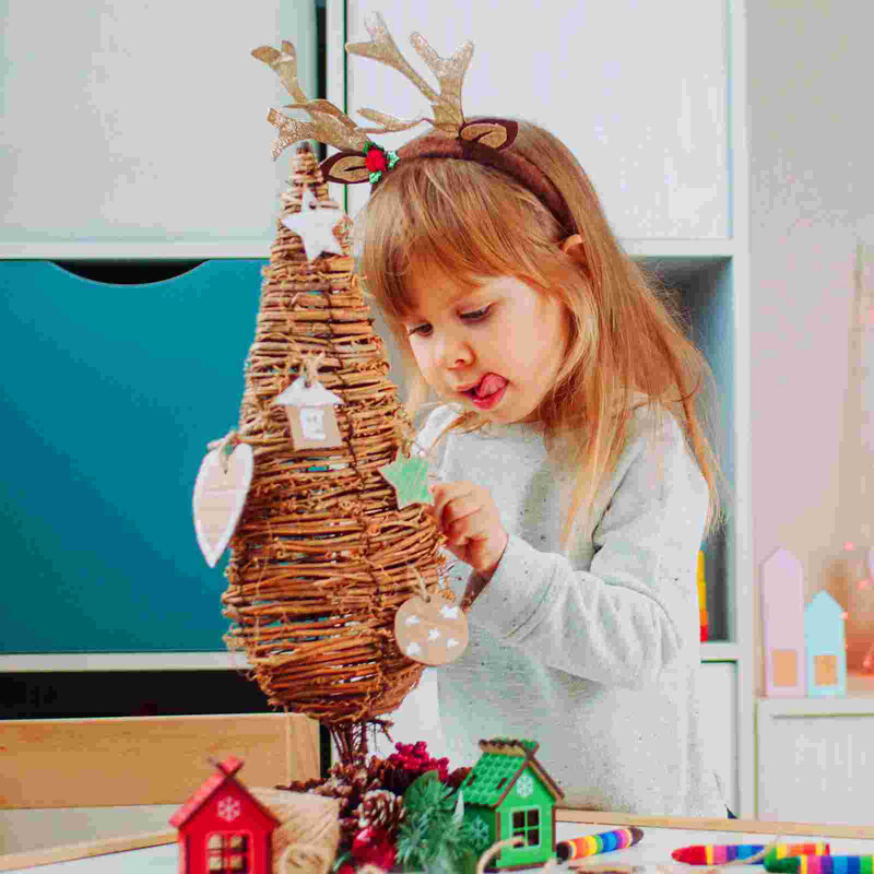 Karácsonyi szőlő dekoráció barkács kézműves gally füzér Rattan koszorú szőlő alapkoszorúk vázhoz, természetes ághoz