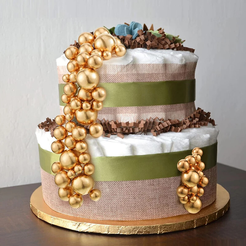 80 db Aranygolyós tortafeltöltő mini lufi tortafeltét ezüst habgolyós tortadísz tortabetét tortafeltöltő születésnapi partira