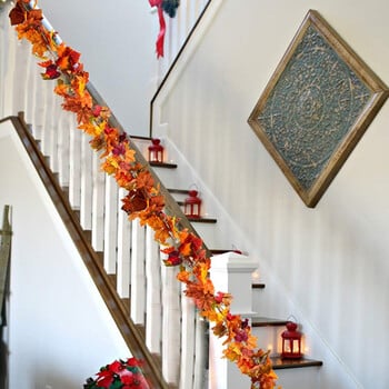 200cm Artificial Maple Leaf Fall Maple Garland Fall Leave Vine για διακόσμηση δωματίου Κήπος Γαμήλιο πάρτι Χριστουγεννιάτικη διακόσμηση