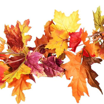 200cm Artificial Maple Leaf Fall Maple Garland Fall Leave Vine για διακόσμηση δωματίου Κήπος Γαμήλιο πάρτι Χριστουγεννιάτικη διακόσμηση