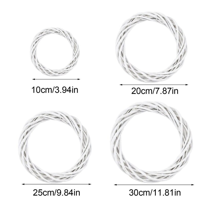 10-30 cm karácsonyi rattan gyűrű, fehér koszorú, füzér, függő szőlőgyűrű, barkácsolás, kézműves karácsonyi díszek, karácsonyi parti dekorációk